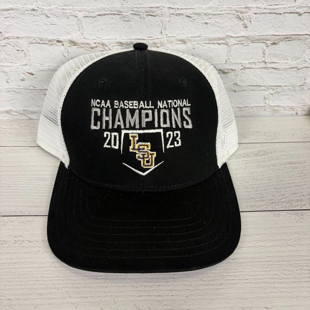 LSU Tigers Hat Mens Black 2023 Baseball National Champions Top Of The World